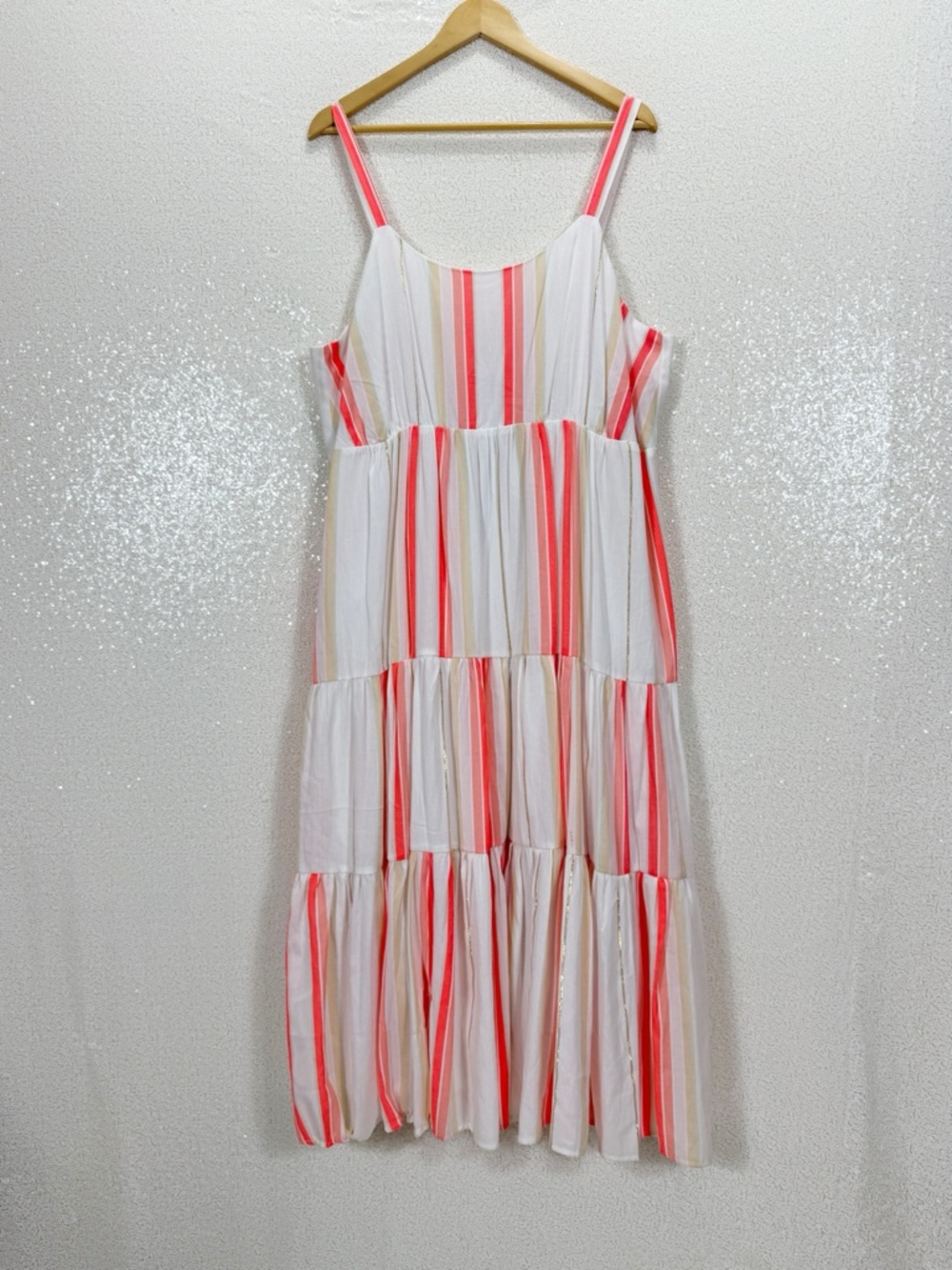 For The Republic Dress 2X Striped Maxi Dress Boho Tiered Sundress Women’s - Picture 12 of 13